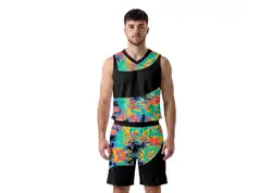 Custom sparking abstract adult youth unisex basketball jersey - reversible uniform - Jersey