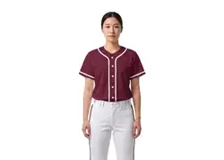 Custom brownish red adult youth unisex full buttons softball jersey - Jersey