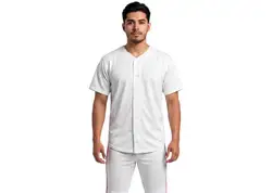 Custom plain white adult youth unisex full buttons softball jersey - Jersey