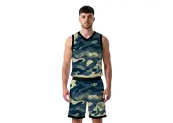 Custom wavy camo adult youth unisex basketball jersey - reversible uniform - Jersey