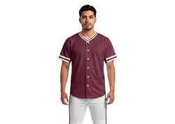 Custom brownish crimson adult youth unisex full buttons softball jersey - Jersey