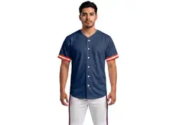 Custom blue legacy adult youth unisex full buttons softball jersey - Jersey
