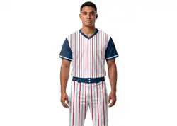 Custom  front & back stripe short sleeve adult youth unisex baseball jersey - Jersey
