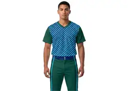 Custom square cubes lines adult youth unisex three buttons softball jersey - Jersey