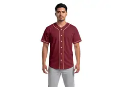 Custom cardinal classic adult youth unisex full buttons softball jersey - Jersey