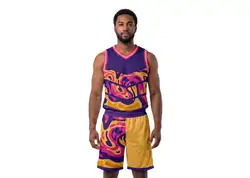 Custom v shape abstract adult youth unisex basketball jersey - reversible uniform - Jersey