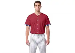 Custom brownish crimson adult youth unisex full buttons softball jersey - Jersey