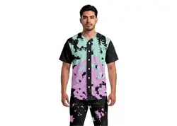 Custom brush stroke abstract adult youth unisex baseball jersey - Jersey