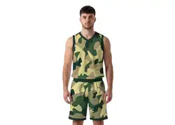 Custom hunter camo adult youth unisex basketball jersey - reversible uniform - Jersey
