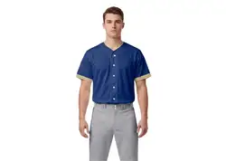 Custom cerulean  adult youth unisex full buttons softball jersey - Jersey