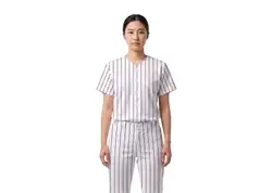 Custom vertical stripe adult youth unisex full buttons baseball jersey - Jersey