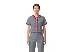 Custom garnet grey adult youth unisex full buttons softball jersey - Jersey