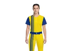 Custom vertical lines adult youth unisex three buttons baseball jersey - Jersey