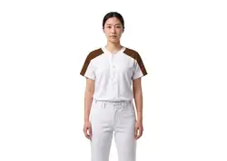 Custom white and cocoa adult youth unisex full buttons softball jersey - Jersey