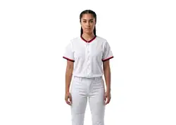 Custom polar white adult youth unisex full buttons softball jersey - Jersey