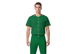 Custom leprechaun lime adult youth unisex full buttons softball jersey - Jersey