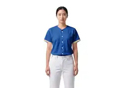 Custom blue bright line adult youth unisex full buttons softball jersey - Jersey