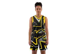 Custom abstract lines adult youth unisex basketball jersey - reversible uniform - Jersey