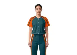 Custom arm sleeve stripe design full button  adult youth unisex softball jersey - Jersey
