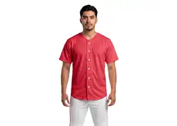 Custom buckeye red classic adult youth unisex full buttons softball jersey - Jersey