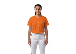 Custom apricot adult youth unisex full buttons softball jersey - Jersey