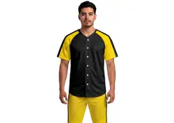 Custom full button black adult youth unisex baseball jersey - Jersey