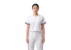 Custom solid style adult youth unisex full buttons softball jersey - Jersey
