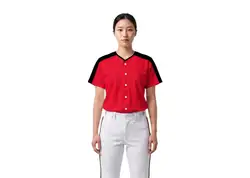 Custom reddish orange adult youth unisex full buttons softball jersey - Jersey