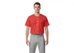 Custom bulldog red fury adult youth unisex full buttons softball jersey - Jersey