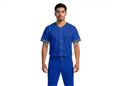 Custom blue huddle adult youth unisex full buttons softball jersey - Jersey