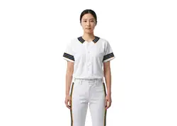 Custom yellow glow sleeve adult youth unisex full buttons softball jersey - Jersey