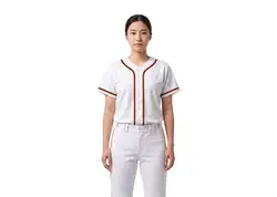 Custom soft white adult youth unisex full buttons softball jersey - Jersey
