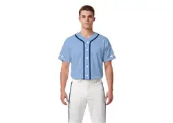 Custom  sky blue adult youth unisex full buttons softball jersey - Jersey