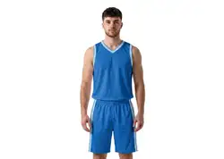 Custom vibrant blue adult youth unisex basketball jersey - reversible uniform - Jersey