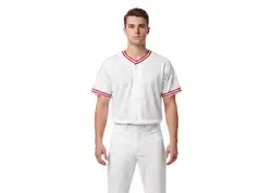 Custom milky white adult youth unisex full buttons softball jersey - Jersey