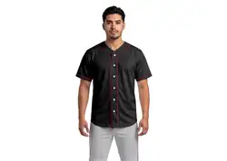 Custom pitch black  adult youth unisex full buttons softball jersey - Jersey