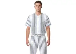 Custom vertical stripe adult youth unisex full buttons baseball jersey - Jersey