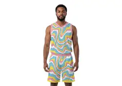 Custom layers abstract adult youth unisex basketball jersey - reversible uniform - Jersey