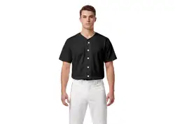 Custom charcoal black adult youth unisex full buttons softball jersey - Jersey