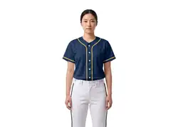 Custom indigo adult youth unisex full buttons softball jersey - Jersey