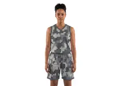 Custom pixelated camo adult youth unisex basketball jersey - reversible uniform - Jersey