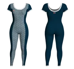 Custom women short  sleeve unitards dance uniform striped grace - Dance-bodysuits