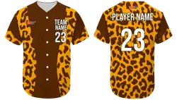 Custom cheetah animal adult youth unisex softball jersey - Jersey