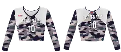 Custom body camo design youth adult unisex cheerleading long sleeve crop top jersey - Jersey