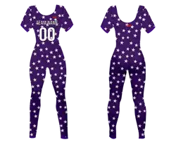 Custom women short sleeve dance bodysuit dazzling star - Dance-bodysuits