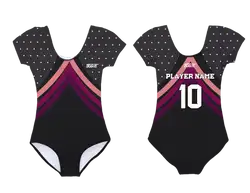 Custom short sleeve  gymnastic uniform adult youth chevron dots - Gymnastics-uniforms