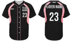 Custom black-pink solids adult youth baseball uniform - Jersey