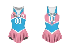 Custom figure skating sleeveless uniform pastel charm adult youth pleated skirt - Figure-skating-uniforms
