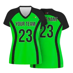 Custom green solids adult youth volleyball jersey - Jersey