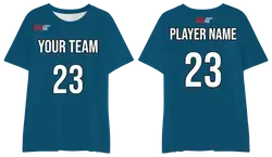 Custom deep teal blue comfort adult youth unisex short-sleeve t shirt - Jersey